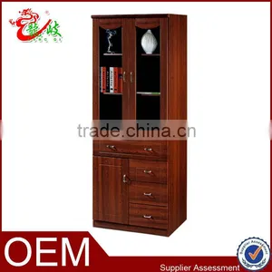 Hot Sale Home Furniture 2 Glass Door Cabinet Office Bookcase Display Shelving Rack F022 thumbnail-1