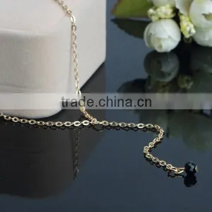 Chain Necklace With Crystal Set and Delicate Gold Necklace thumbnail-1