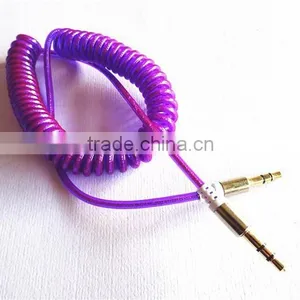 Flexible Dc3.5m to Dc3.5m Spiral Metal Transperant Cable Extend Stereo Audio Aux Cable thumbnail-5