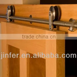 Stainless Steel Modern Wood Sliding Barn Door Classic Bar Track SD0213500 thumbnail-1