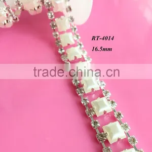 2016 NEW Rhinestone Bridal Applique for Cheap Wedding Dress With Pearl(RT-4014) thumbnail-1