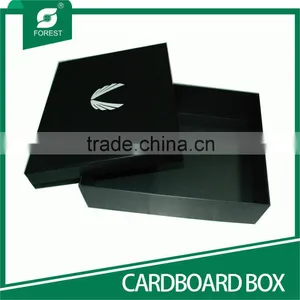 WHOLESALE LUXURY BLACK CARDBOARD SHOES PACKAGING BOX WITH UV VARNISHED thumbnail-6