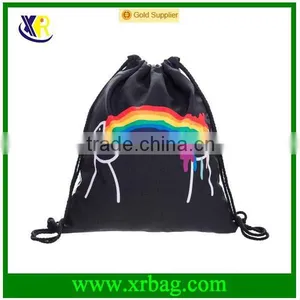 Women Mochila Man Gym Bags Travel Backpack Rainbow Printing Drawstring Gym Sack Bag thumbnail-1