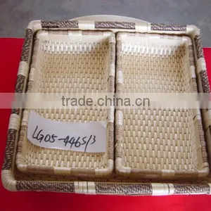 White Wicker Handmade Round Flowers Fruits Bread Picnic Gift Basket Cheap Wicker Basket Quality Choice thumbnail-2