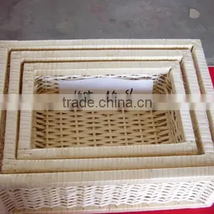 White Wicker Handmade Round Flowers Fruits Bread Picnic Gift Basket Cheap Wicker Basket Quality Choice thumbnail-4