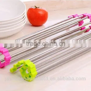 High Quality Over the Sink Multipurpose Roll Up Stainless Steel Silicone Dish Drying Rack thumbnail-6