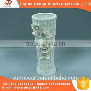 Beautiful Home Decorative White Ceramic Flower Vase thumbnail-1