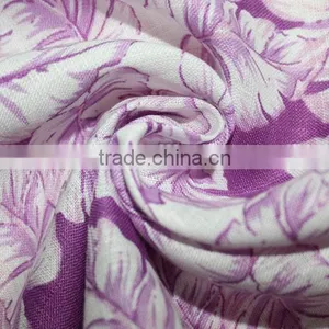 8S High Quality Printed Linen Viscose Blend Fabric thumbnail-1