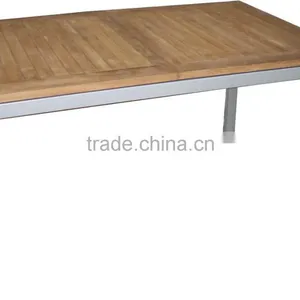 Aluminum Frame Powder Coated Outdoor Furniture Sling Table With Teak thumbnail-6