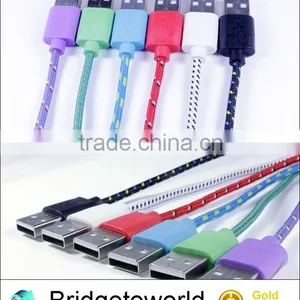 Newest Multi Colors Linen Braided Micro USB Cable for Andriod Phones S3 S4 Note 2 thumbnail-3