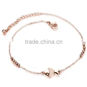 Fashion Womens Girls Stainless Steel Rose Gold Little Fish Pretty Chain Anklets thumbnail-1