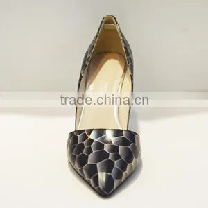 Fashion Cotton Fabric Lining Women High Heel Shoes Pointed Toe Thin Heel PU Material Party Shoes thumbnail-3