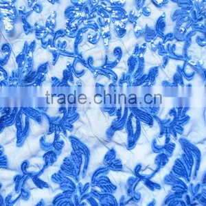 Wholesale Fancy Sequins Lace Fabric for Bridal and Girls Dress White Sequined Mesh Lace French Net Lace Textile Quality Choice thumbnail-4