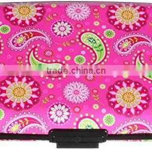 Luckiplus Inventory Pink and White Chevron Pattern Aluminum Wallets Identity Theft Blocker thumbnail-2