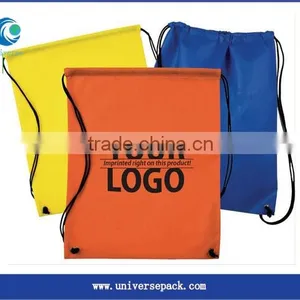 Black Logo Drawstring Nylon Backpack Bags thumbnail-1