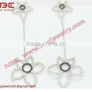 Israel Design Artisan Fashion 925 Silver Earrings Jewelry, Long Dangle Silver Earrings,brand New Hot Sale Design,AAA Grade cz thumbnail-1
