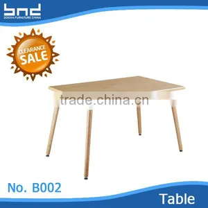 Modern Rectangular Gloss MDF Wooden Dining Table B002 thumbnail-1