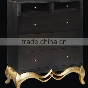 European Style Solid Wood Classical Bedroom Furniture Set Bed Bedside Table Wardrobe Dressing Table Commode thumbnail-5