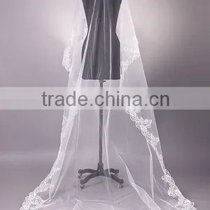 Wedding Dresses Long Veil Patterns Online Shopping French Lace Bridal Veils thumbnail-4