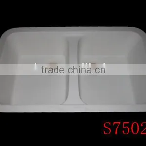 Wholesale Solid Surface Countertop Material Kitchen Sink,double Bowls Resin Sink,wash Basin thumbnail-1