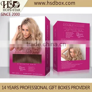 Custom Clear Window Hair Extension Packaging Box, Paper Hair Extension Packaging Wholesale thumbnail-1