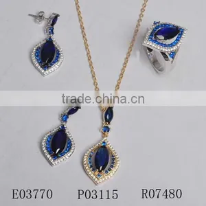 Zircon Jewelry Set&Zircon Silver Necklace/Earring Set Made With Gemstone Jewelry Elements thumbnail-1