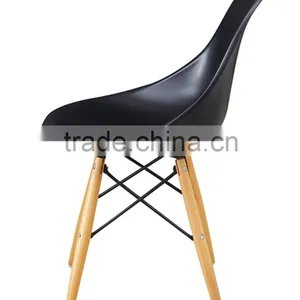 Designer Dining Side Wood Leg Replica ABS Plastic Chair thumbnail-3
