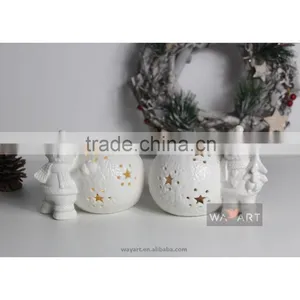 Electric Ceramic Snowman and Snowball Christmas Decoration thumbnail-1