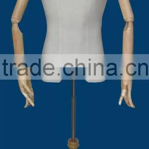 Male Dress Form Mannequin With Wooden Arms and Base thumbnail-1