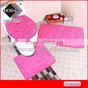 Anti Slip Pvc Backing Memory Foam Soft Foam Material Bathroom Carpet 3 Set thumbnail-3