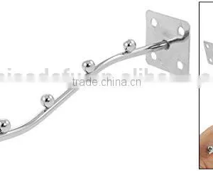 Wire Metal Wall Mounted Garment Display Rack Hooks Silver Tone thumbnail-2