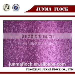 Red Flower Pattern Flocking Sofa Fabric Flocked Upholstery Sofa Fabric thumbnail-1
