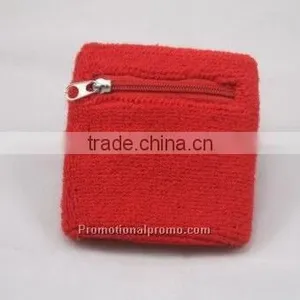Promotional Custom Design Zipper Cotton Sports Wristband thumbnail-1
