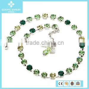 Top Selling 2015 Latest Design Beaded Necklace With Rainbow Colors Austria Crystals thumbnail-6