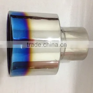 Factory Price Stainless Steel Blue Single Outlet Exhaust Tips thumbnail-1