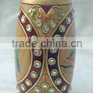 Wooden Painted Tea Light Holder thumbnail-1