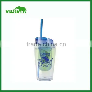 Good Quality Translucent Acrylic Drinking Tumbler With Straw thumbnail-1