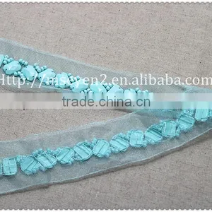 Wholesales Fancy Acrylic Beaded Collar Garment Accessories Ladies Fashion Beaded Neck Lace Collar Trim thumbnail-6