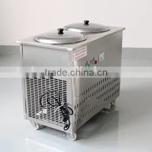 Newest Double Pan Rolling Fry Ice Cream Machine for Sale thumbnail-4