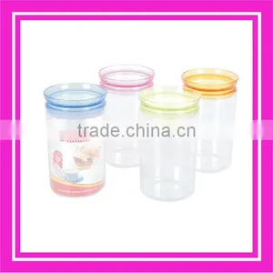 Clear Plastic Canister With Lid thumbnail-1