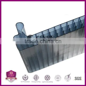 UV Blue Colored Glittering Polycarbonate Sheet Multiwall Hollow U Shape Roofing Skylight Panel Laxan Material thumbnail-4