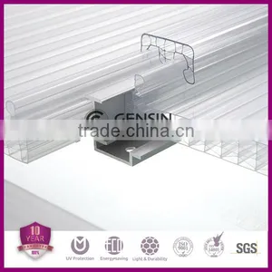 Clear 18mm 6-wall Diamond Structure 100% Leaking-proof Polycarbonate Hollow Sheet UV Resistant 800mm thumbnail-1