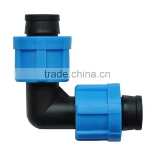 Irrigation Water Supply Plastic Lock Elbow Fitting For Drip Tape thumbnail-1