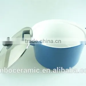 Fashion New Design Porcelain Tureen, Blue Ceramic Tureen With Glass Lid,double Ear Tureens thumbnail-3
