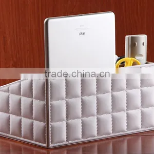 Quality PU Leather Multifunctional Desktop Storage Tissue Box thumbnail-4