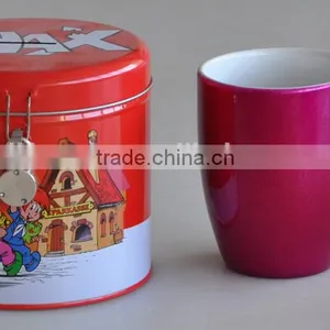 2017 Wholesale Promotional Stoneware Cheap Coffee Mug With Tin Box Packing thumbnail-4