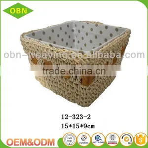 Latest Design Wholesale Customized Pure Handmade Colorful Woven Mini Cheap Empty Gift Basket thumbnail-4