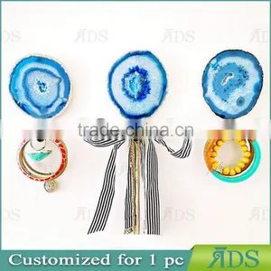 2017 White Wooden Frame Shadow Box Wall Art With Blue Agate Stone thumbnail-3