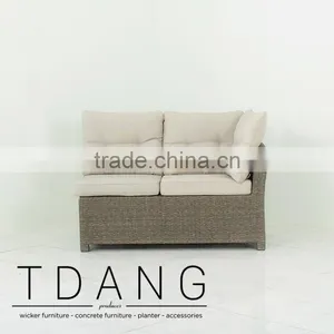 Salinas Wicker Left Hand Sofa 2 Seats - Weather Resistant Outdoor Wicker Sofa Corner thumbnail-5