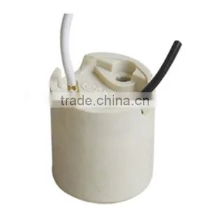 CE RoHS Certificated E26 E27 Glazed Ceramic Lampholder With Cable thumbnail-3